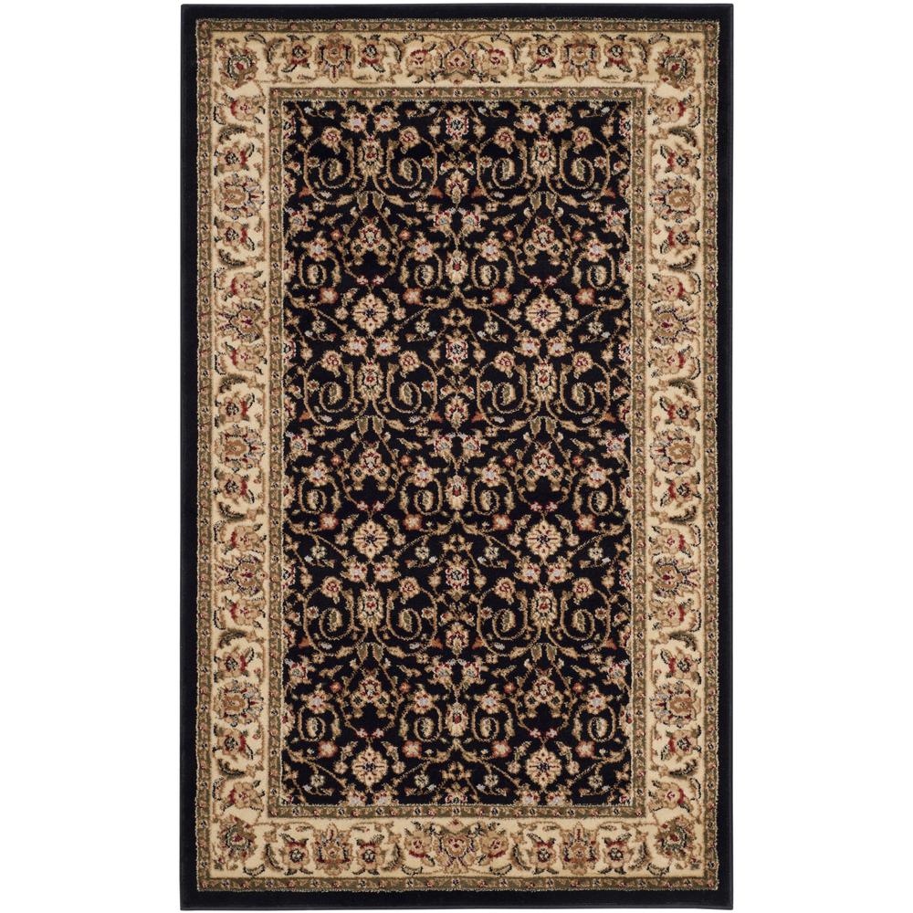 LYNDHURST, BLACK / IVORY, 3'-3" X 5'-3", Area Rug, LNH316B-3. Picture 1