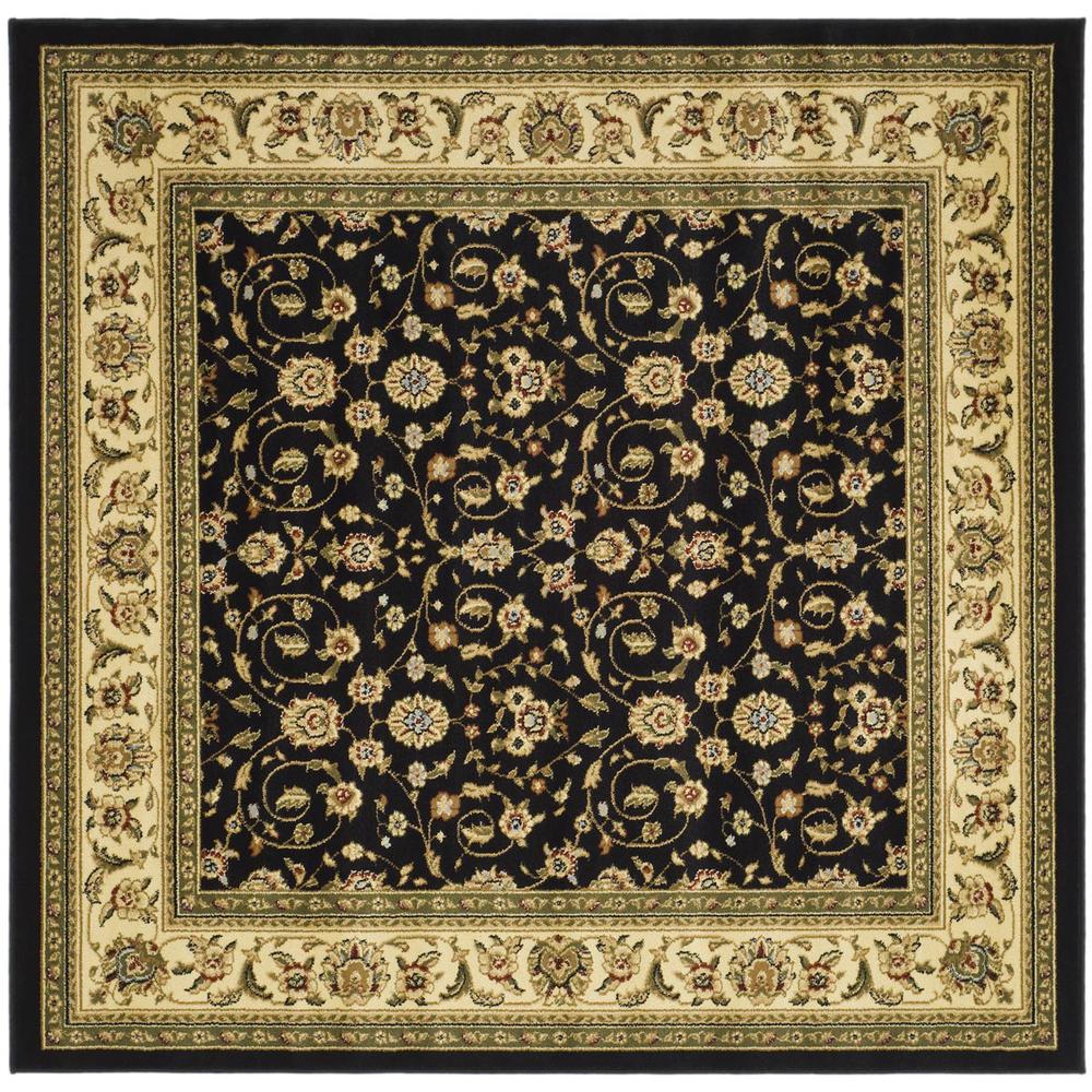 LYNDHURST, BLACK / IVORY, 6' X 6' Square, Area Rug, LNH316B-6SQ. Picture 1