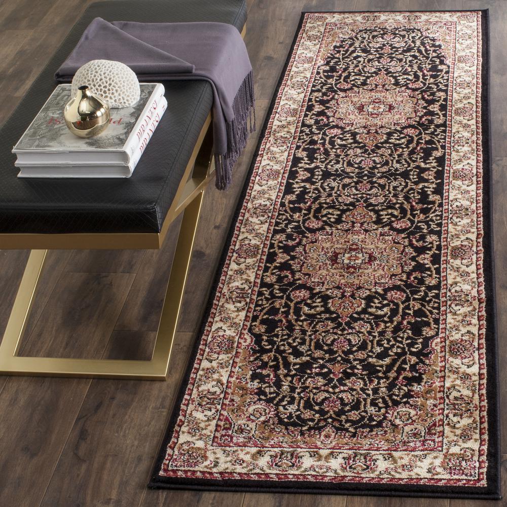LYNDHURST, BLACK / IVORY, 2'-3" X 8', Area Rug, LNH329A-28. Picture 2