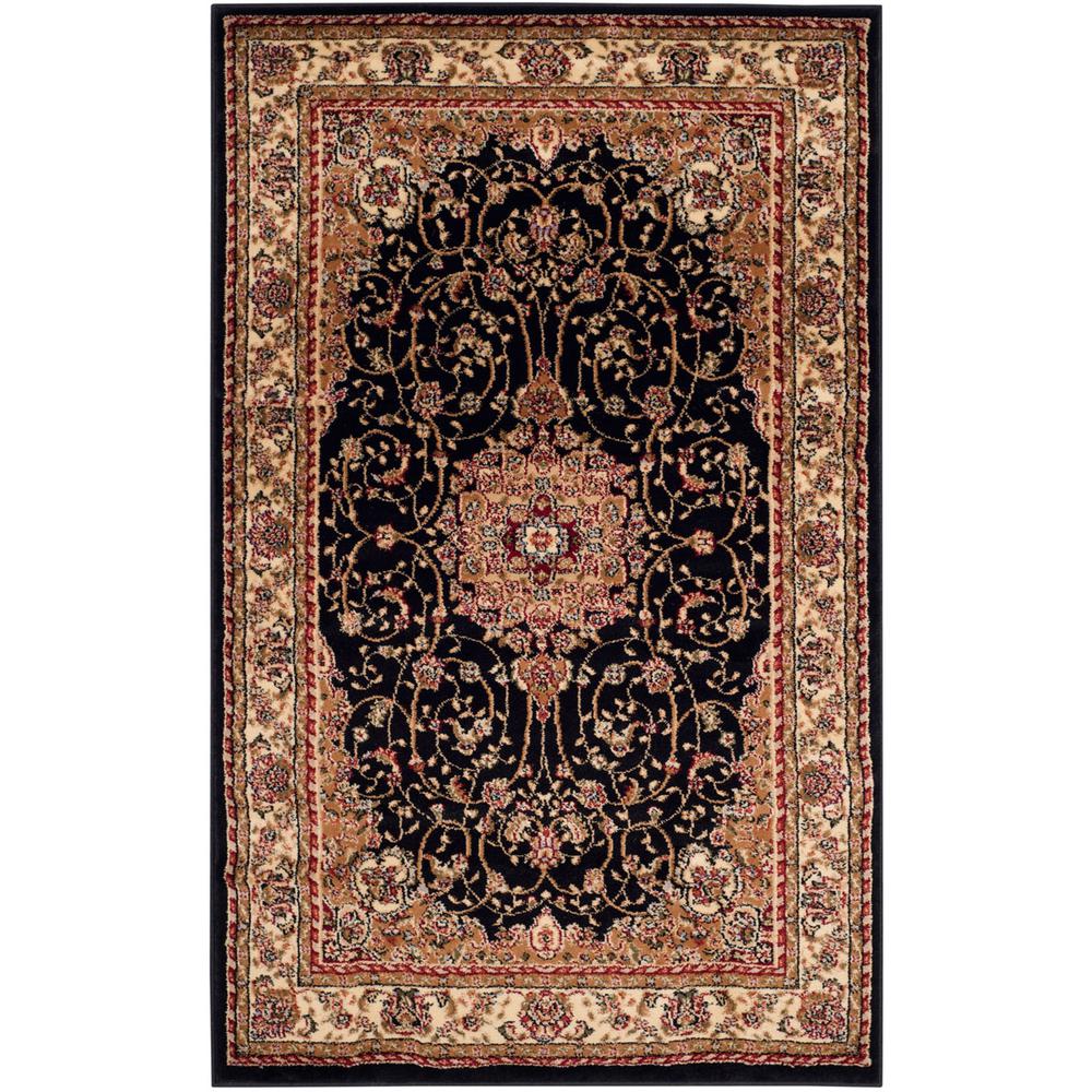 LYNDHURST, BLACK / IVORY, 3'-3" X 5'-3", Area Rug, LNH329A-3. Picture 1
