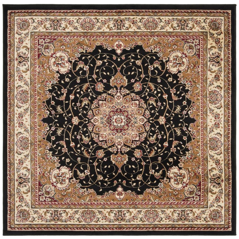 LYNDHURST, BLACK / IVORY, 6' X 6' Square, Area Rug, LNH329A-6SQ. Picture 1
