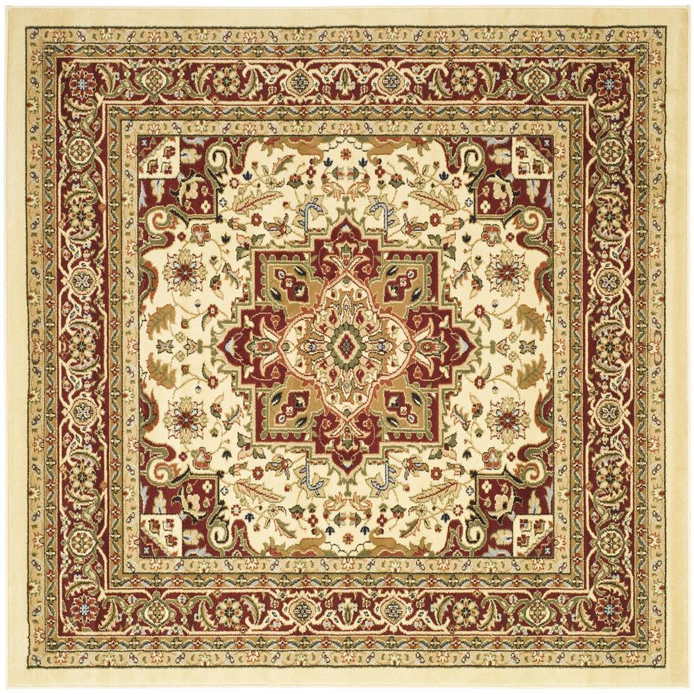 LYNDHURST, IVORY / RED, 10' X 10' Square, Area Rug. Picture 1