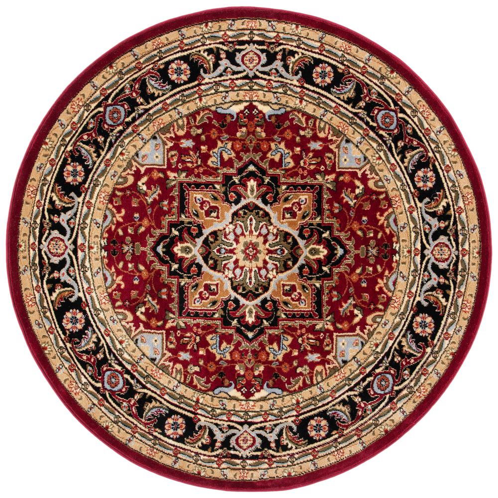 LYNDHURST, RED / BLACK, 5'-3" X 5'-3" Round, Area Rug, LNH330B-5R. Picture 1