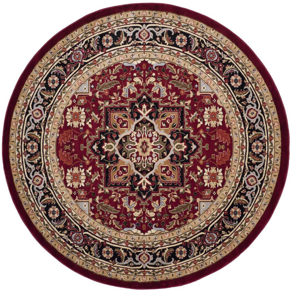 LYNDHURST, RED / BLACK, 8' X 8' Round, Area Rug, LNH330B-8R. Picture 1