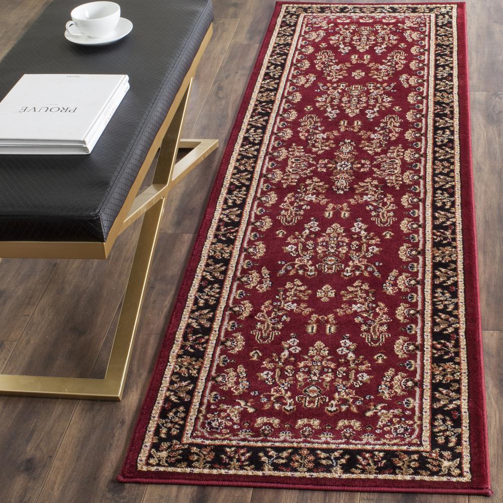 LYNDHURST, Red / Black, 2'-3" X 6', Area Rug. Picture 3