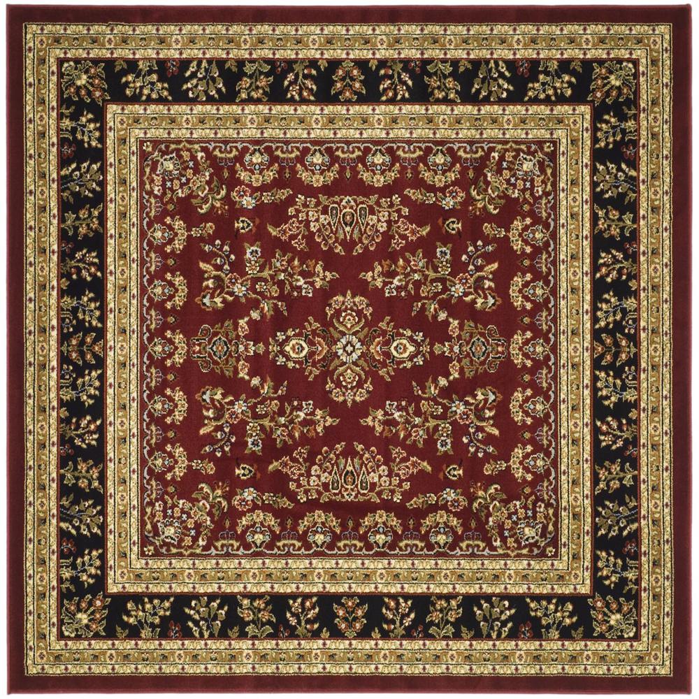 LYNDHURST, RED / BLACK, 6' X 6' Square, Area Rug, LNH331B-6SQ. Picture 1