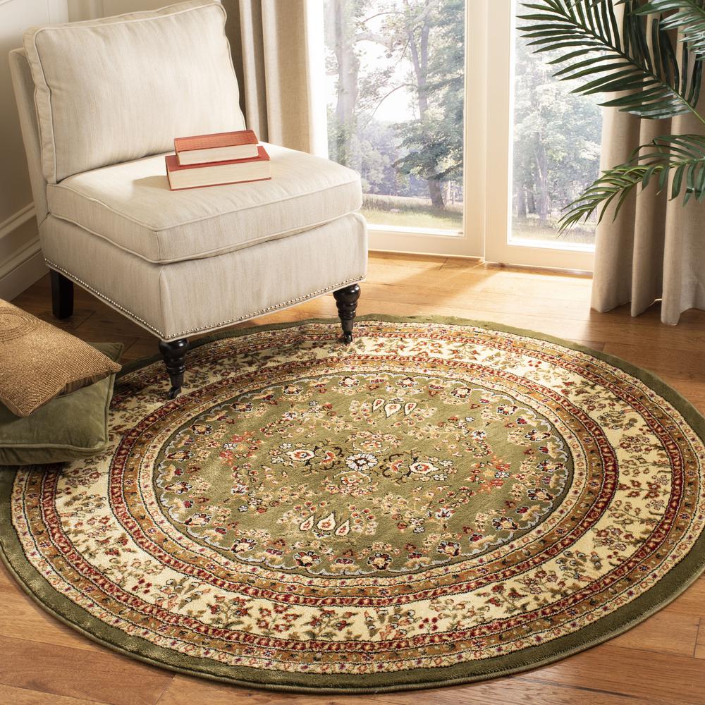 LYNDHURST, SAGE / IVORY, 5'-3" X 5'-3" Round, Area Rug, LNH331C-5R. Picture 3