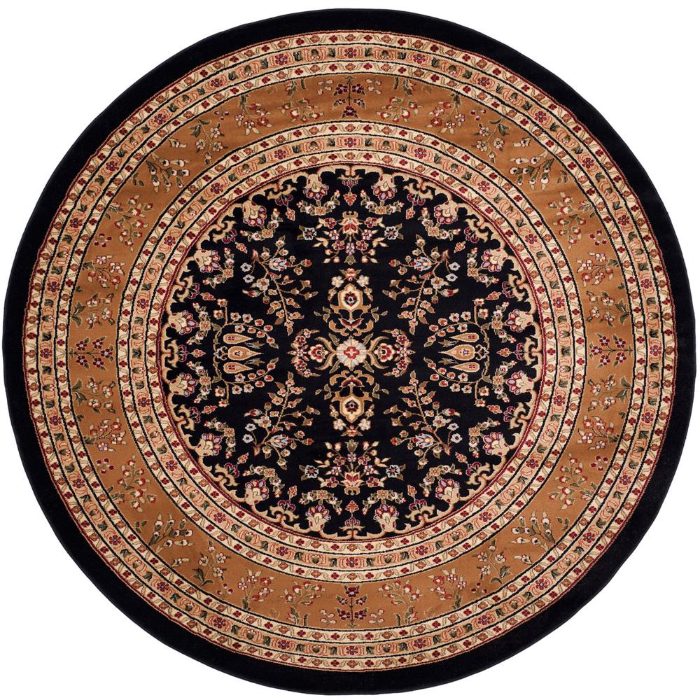 LYNDHURST, BLACK / TAN, 8' X 8' Round, Area Rug. Picture 1