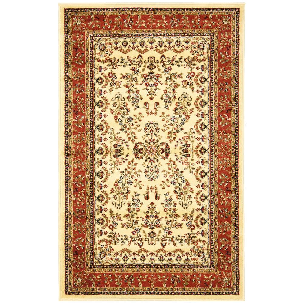LYNDHURST, IVORY / RUST, 3'-3" X 5'-3", Area Rug, LNH331R-3. Picture 1