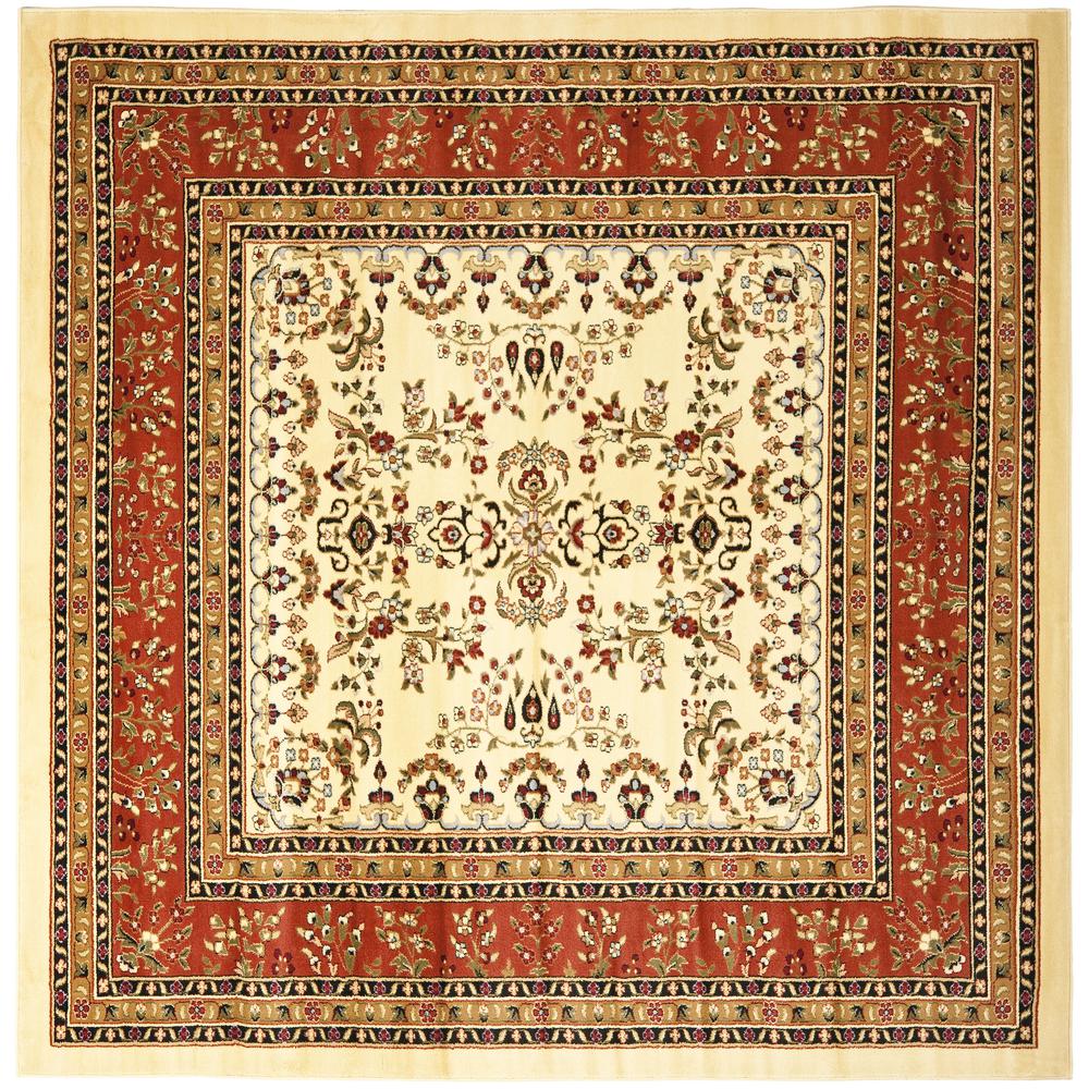 LYNDHURST, IVORY / RUST, 8' X 8' Square, Area Rug, LNH331R-8SQ. Picture 1