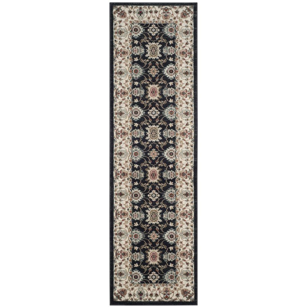 LYNDHURST, NAVY / CREME, 2'-3" X 8', Area Rug. Picture 1