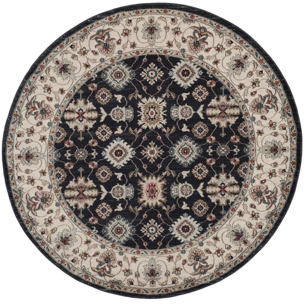 LYNDHURST, NAVY / CREME, 7' X 7' Round, Area Rug. Picture 1
