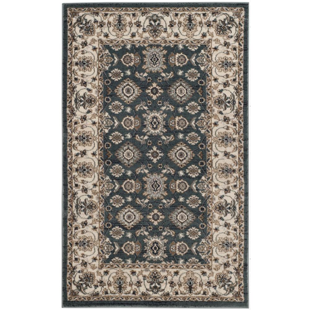 LYNDHURST, TEAL / CREAM, 3'-3" X 5'-3", Area Rug. Picture 1