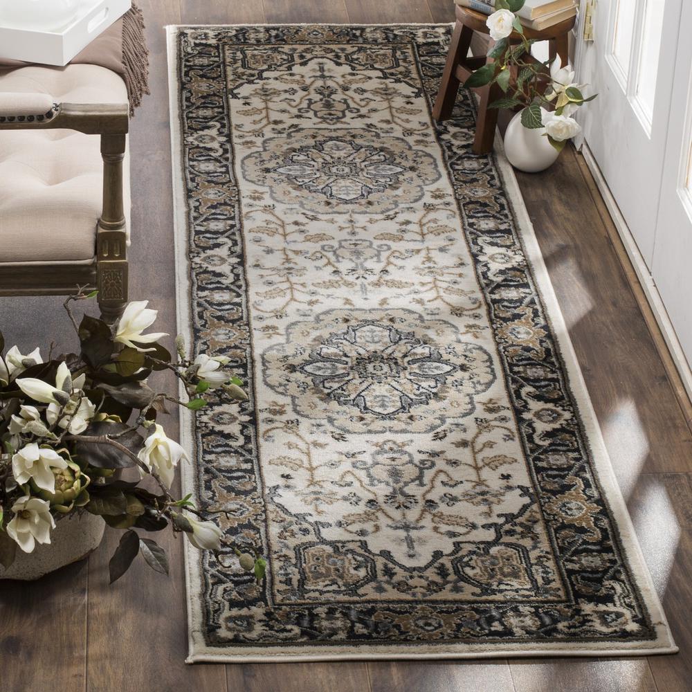 LYNDHURST, CREAM / NAVY, 2'-3" X 12', Area Rug, LNH334K-212. Picture 1