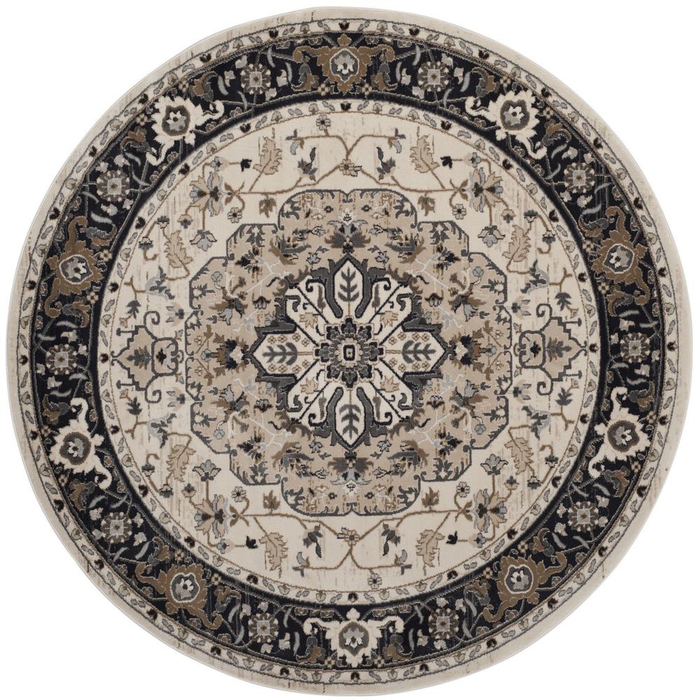 LYNDHURST, CREAM / NAVY, 7' X 7' Round, Area Rug, LNH334K-7R. Picture 1