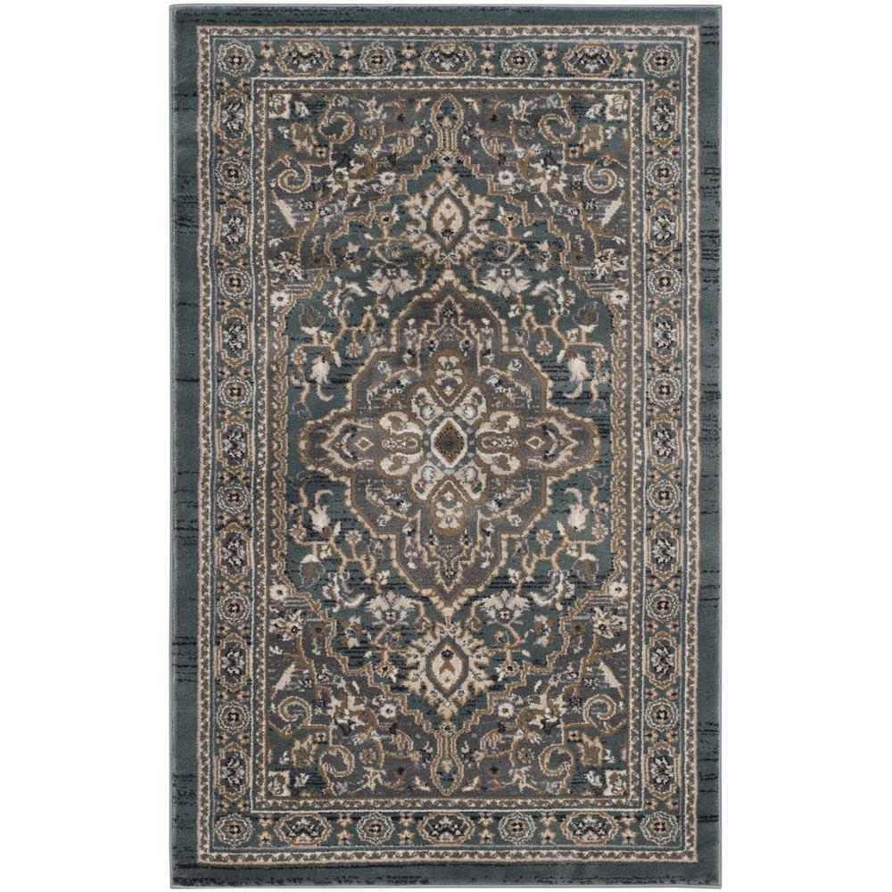 LYNDHURST, Teal / Grey, 3'-3" X 5'-3", Area Rug. Picture 1
