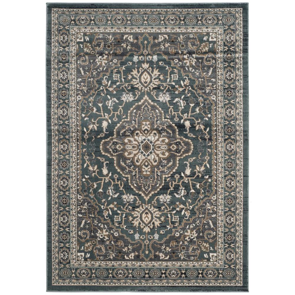 LYNDHURST, TEAL / GREY, 4' X 6', Area Rug. Picture 1