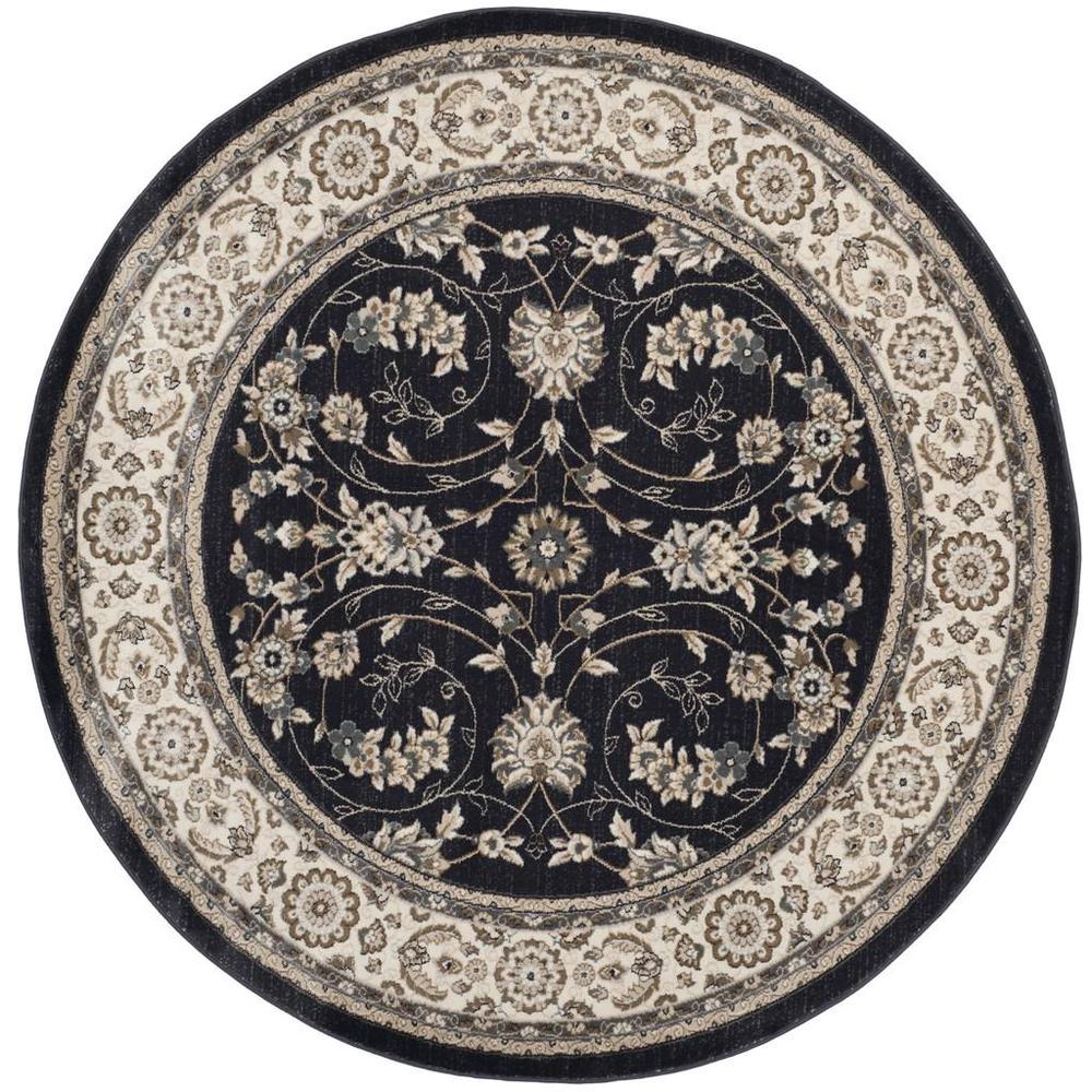 LYNDHURST, ANTHRACITE / CREAM, 7' X 7' Round, Area Rug. Picture 1