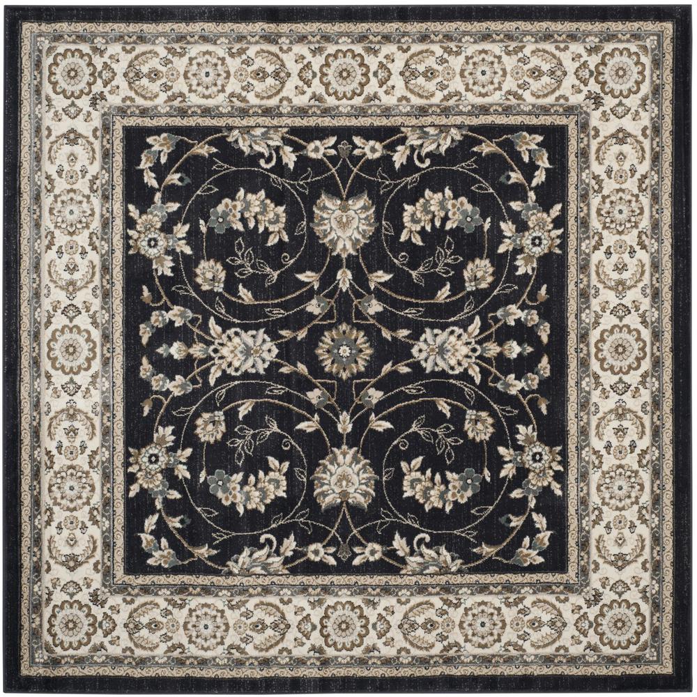 LYNDHURST, ANTHRACITE / CREAM, 7' X 7' Square, Area Rug. Picture 1