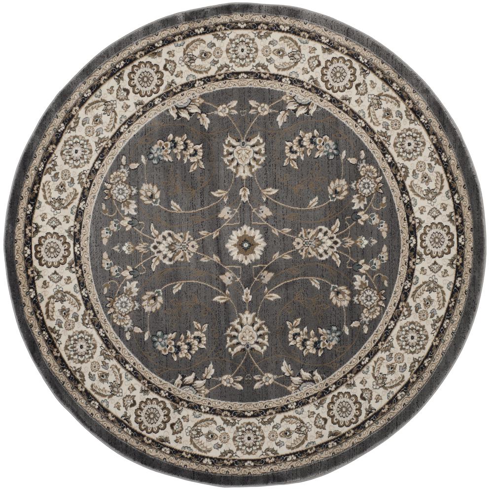LYNDHURST, GREY / CREAM, 7' X 7' Round, Area Rug, LNH340G-7R. Picture 1