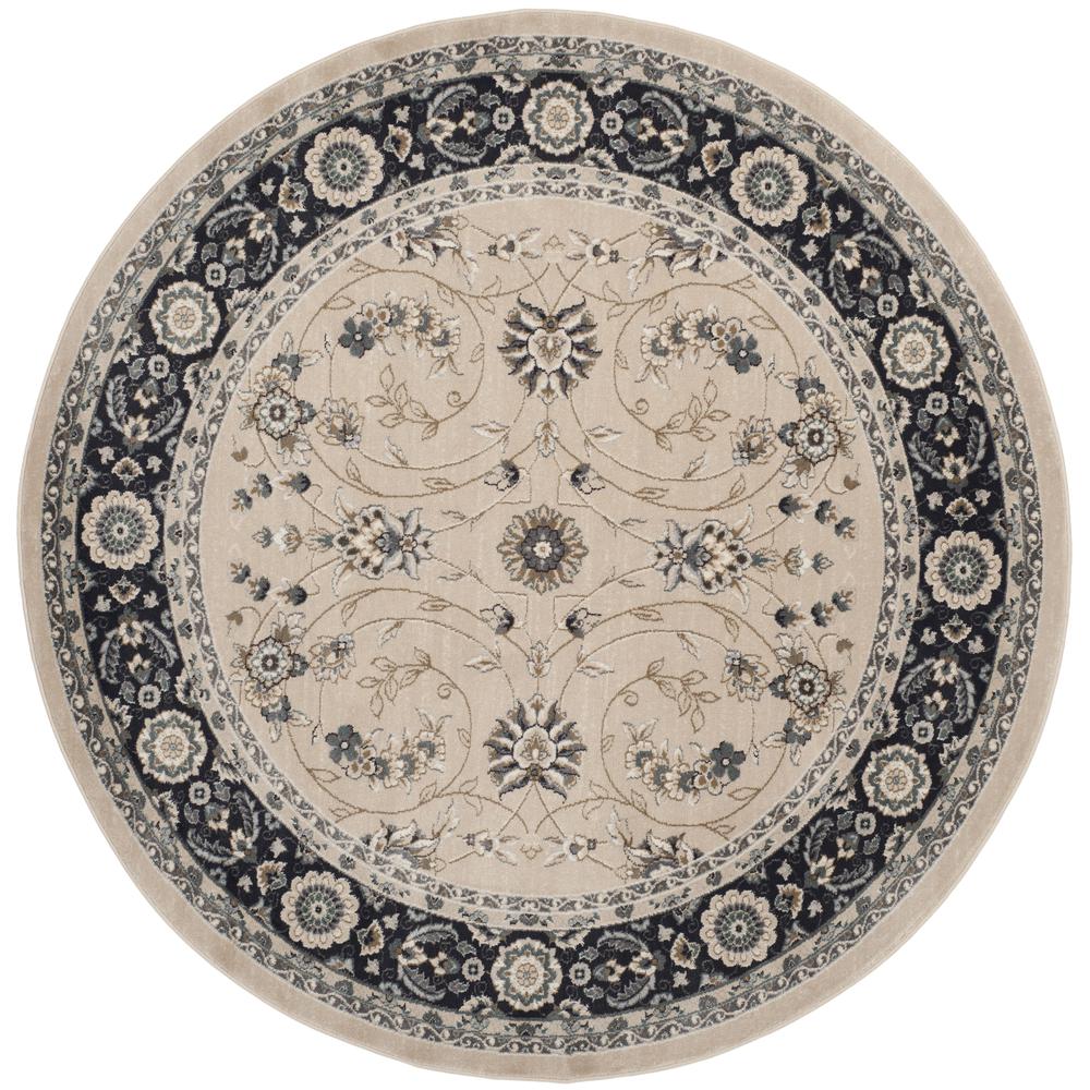 LYNDHURST, LIGHT BEIGE / ANTHRACITE, 7' X 7' Round, Area Rug. Picture 1