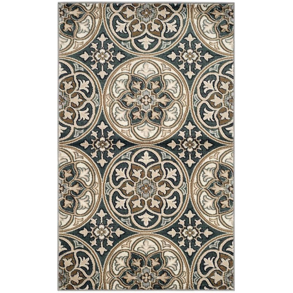 LYNDHURST, SLATE BLUE / BEIGE, 3'-3" X 5'-3", Area Rug. Picture 1