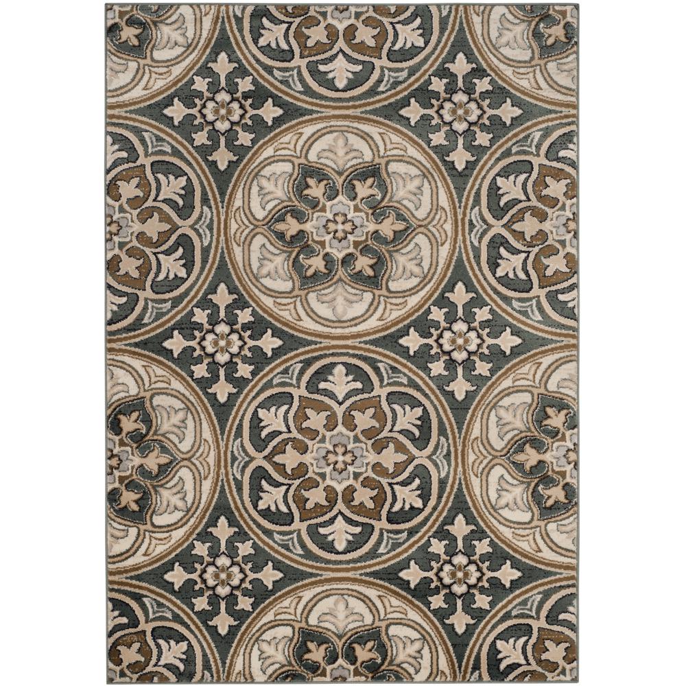 LYNDHURST, SLATE BLUE / BEIGE, 2'-3" X 6', Area Rug. Picture 1