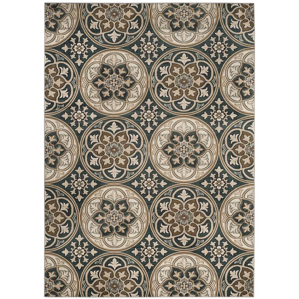 LYNDHURST, SLATE BLUE / BEIGE, 8' X 11', Area Rug. Picture 1