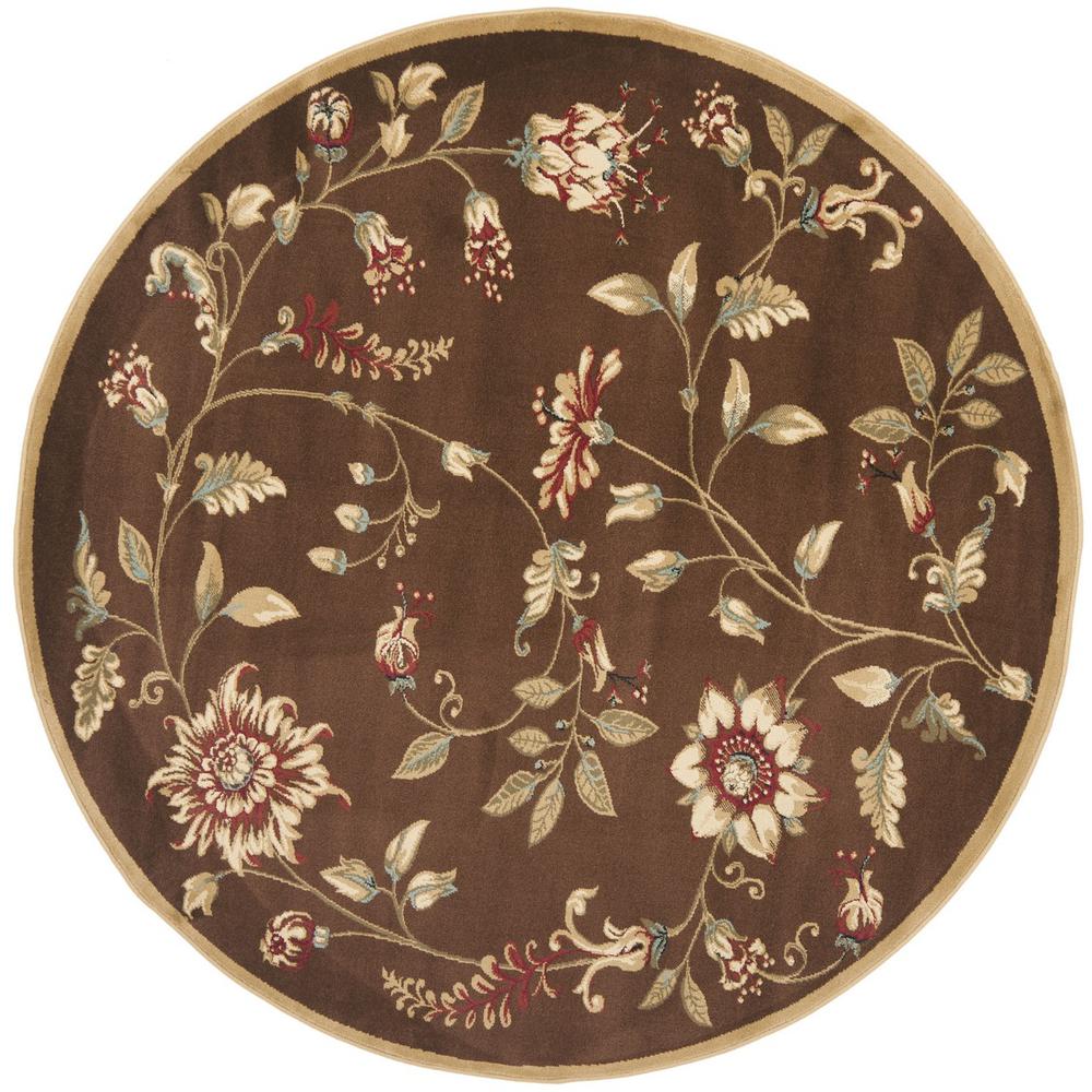 LYNDHURST, BROWN / MULTI, 5'-3" X 5'-3" Round, Area Rug, LNH552-2591-5R. Picture 1