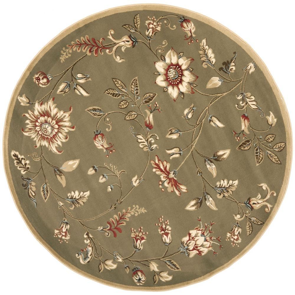LYNDHURST, GREEN / MULTI, 5'-3" X 5'-3" Round, Area Rug. Picture 1