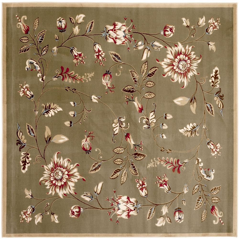 LYNDHURST, GREEN / MULTI, 6'-7" X 6'-7" Square, Area Rug. Picture 1