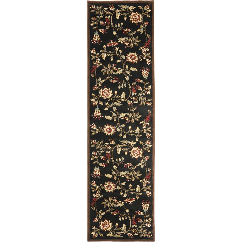 LYNDHURST, BLACK / MULTI, 2'-3" X 8', Area Rug, LNH552-9091-28. Picture 1