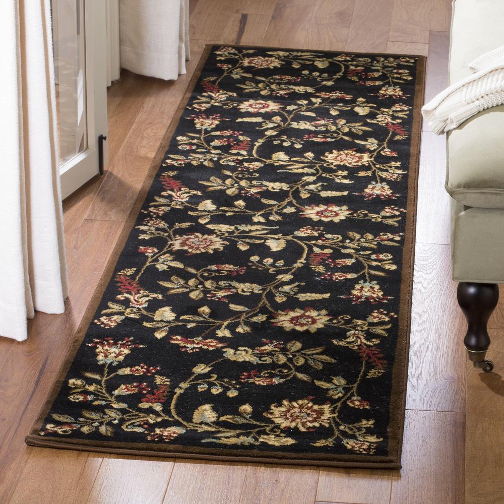 LYNDHURST, BLACK / MULTI, 2'-3" X 8', Area Rug, LNH552-9091-28. Picture 2