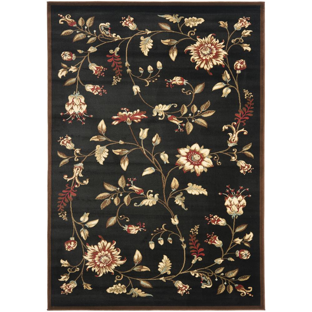 LYNDHURST, BLACK / MULTI, 5'-3" X 7'-6", Area Rug, LNH552-9091-5. Picture 1