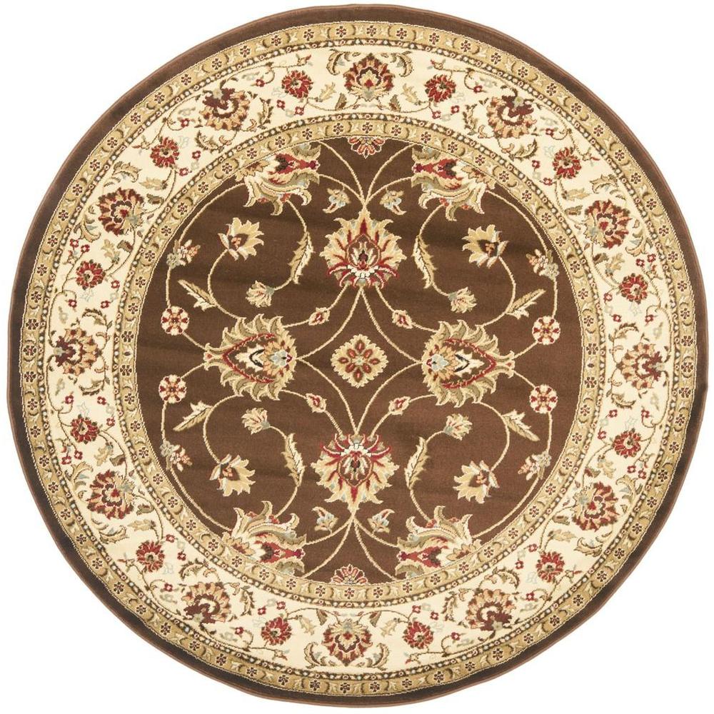 LYNDHURST, BROWN / IVORY, 5'-3" X 5'-3" Round, Area Rug, LNH553-2512-5R. Picture 1