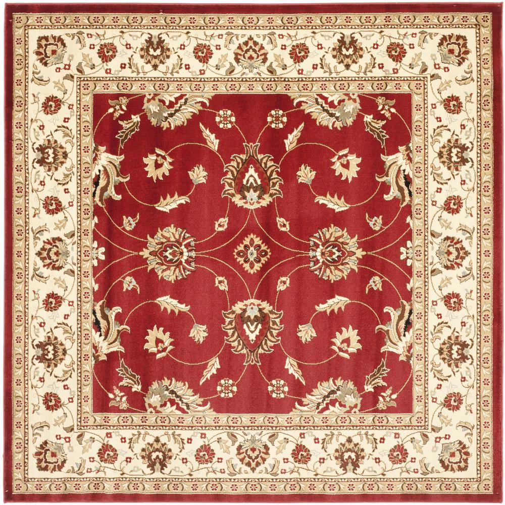 LYNDHURST, RED / IVORY, 6'-7" X 6'-7" Square, Area Rug, LNH553-4012-7SQ. Picture 1