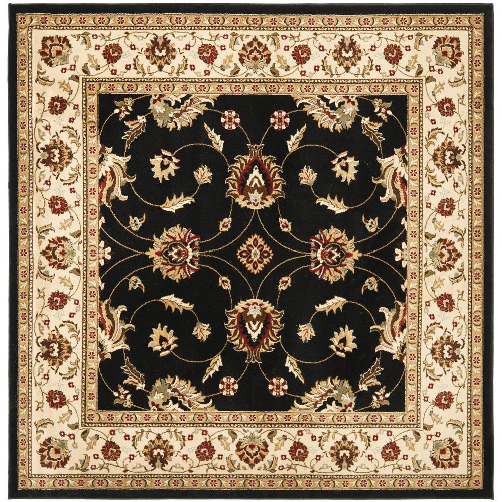 LYNDHURST, BLACK / IVORY, 6'-7" X 6'-7" Square, Area Rug, LNH553-9012-7SQ. Picture 1
