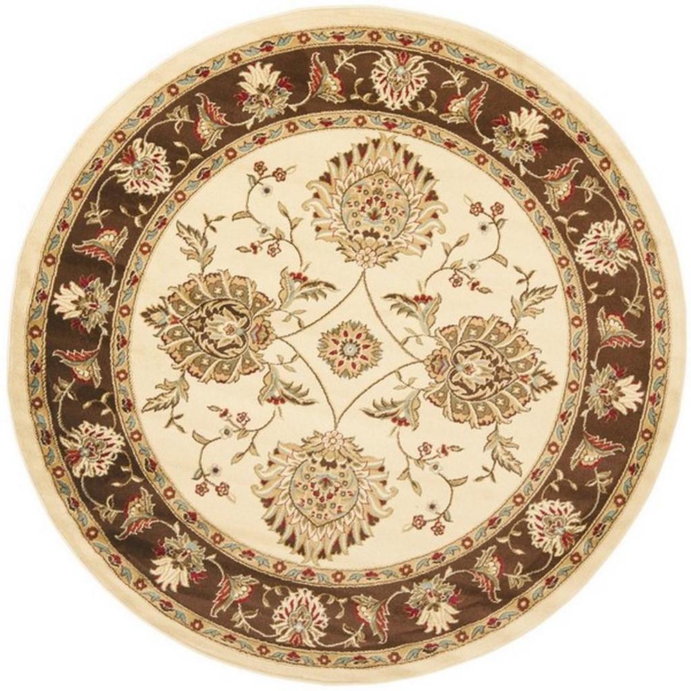 LYNDHURST, IVORY / BROWN, 5'-3" X 5'-3" Round, Area Rug, LNH555-1225-5R. Picture 1