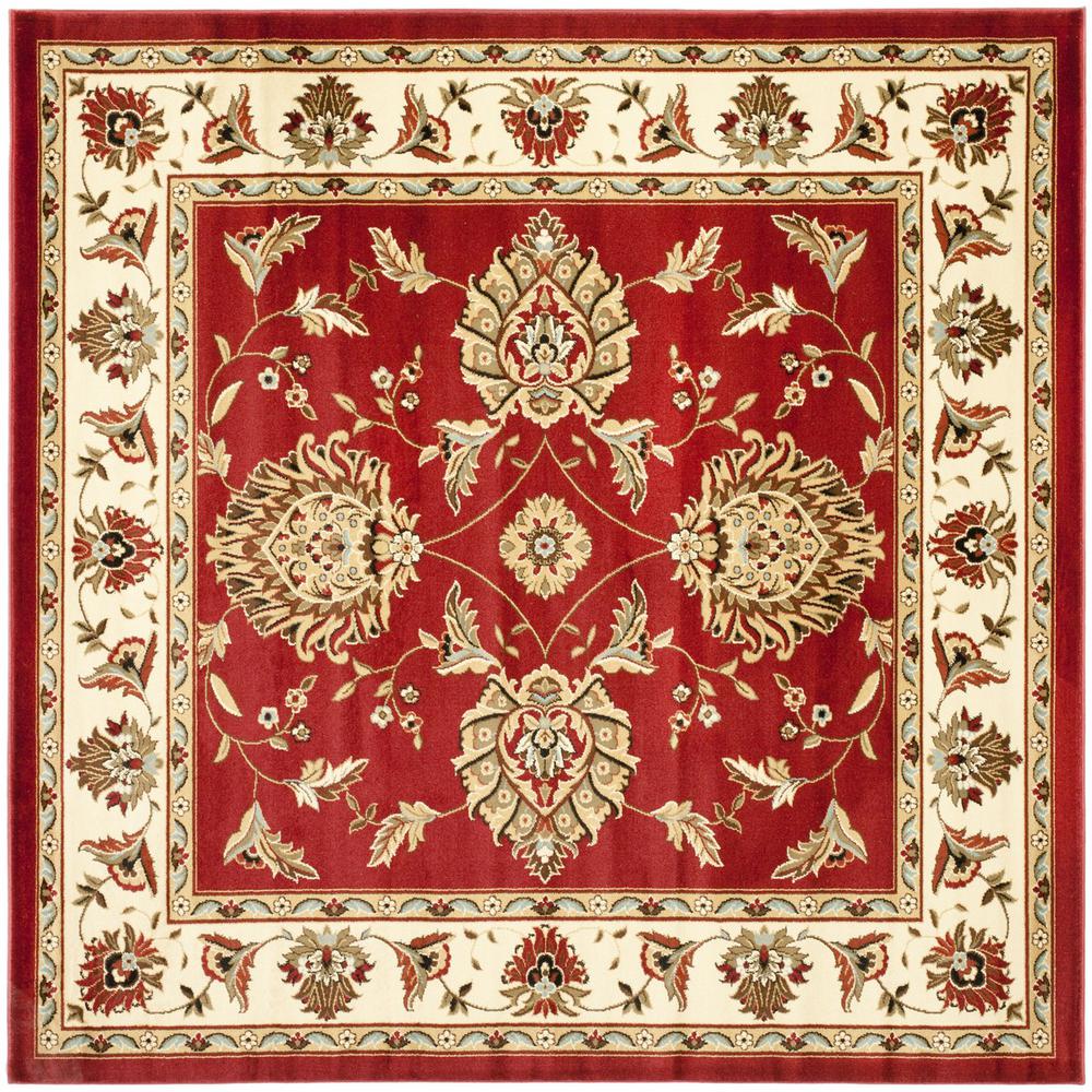 LYNDHURST, RED / IVORY, 6'-7" X 6'-7" Square, Area Rug, LNH555-4012-7SQ. Picture 1