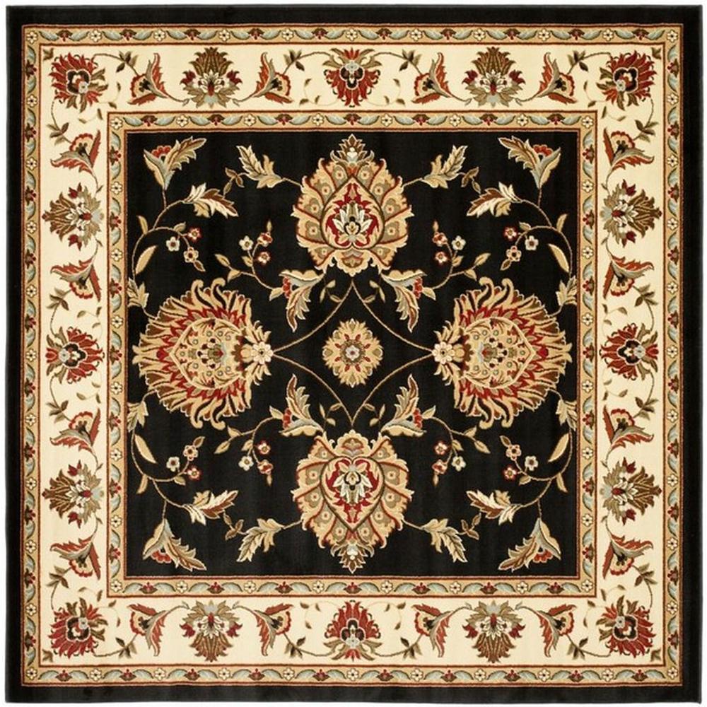 LYNDHURST, BLACK / IVORY, 6'-7" X 6'-7" Square, Area Rug, LNH555-9012-7SQ. Picture 1