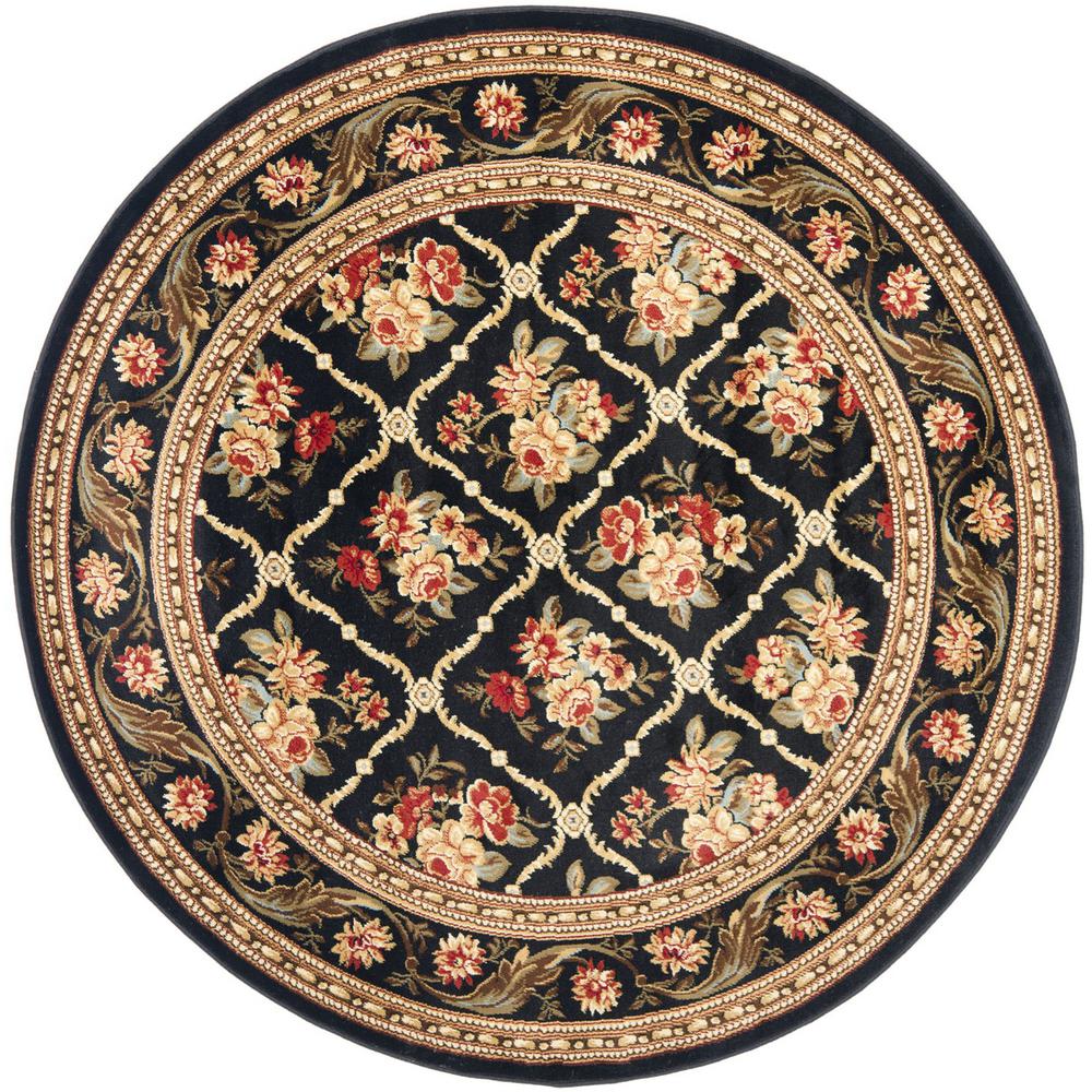 LYNDHURST, BLACK / BLACK, 5'-3" X 5'-3" Round, Area Rug. Picture 1