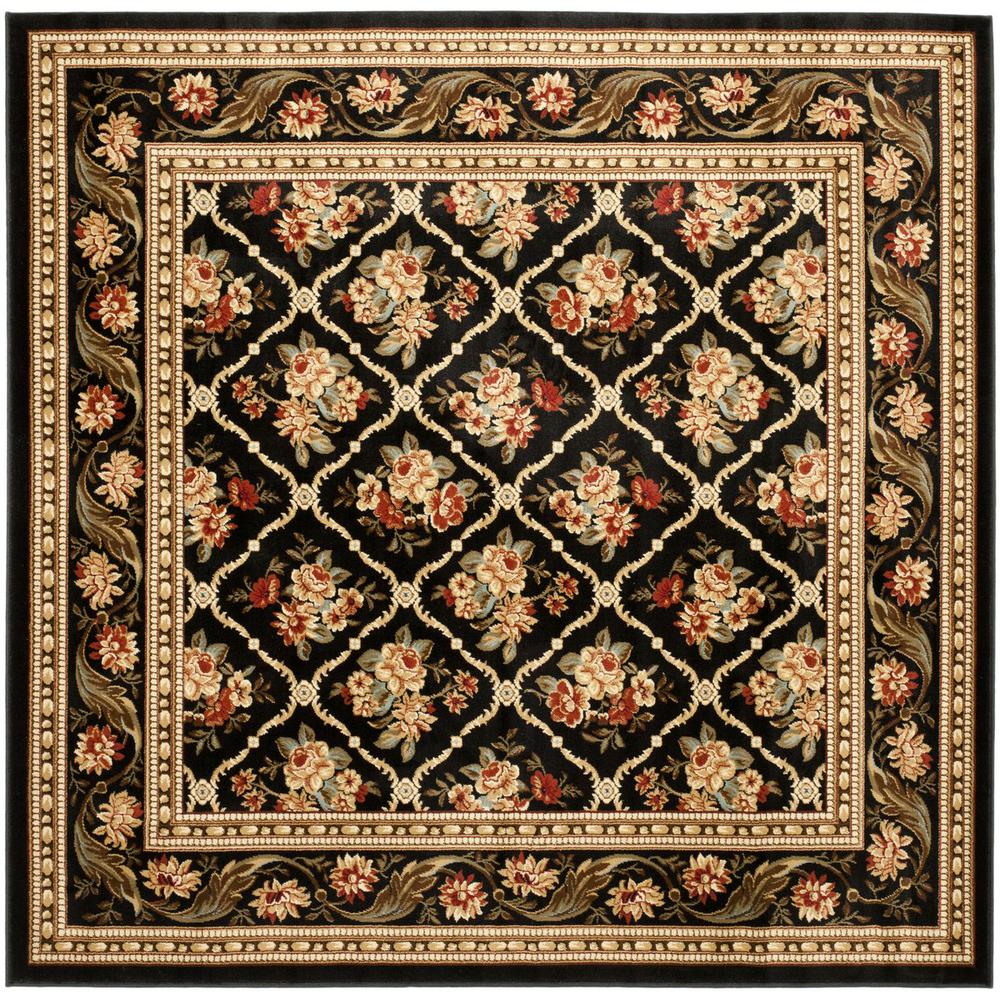 LYNDHURST, BLACK / BLACK, 6'-7" X 6'-7" Square, Area Rug. Picture 1