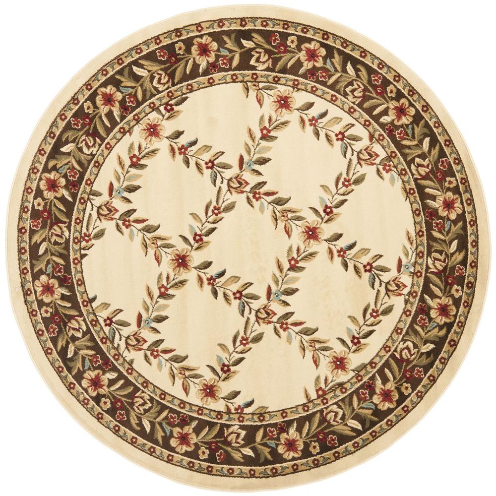 LYNDHURST, IVORY / BROWN, 5'-3" X 5'-3" Round, Area Rug, LNH557-1225-5R. Picture 1