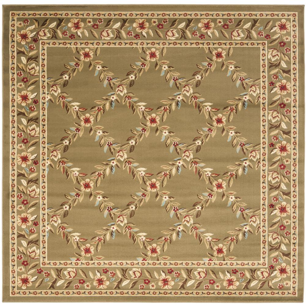 LYNDHURST, GREEN / GREEN, 6'-7" X 6'-7" Square, Area Rug, LNH557-5252-7SQ. Picture 1