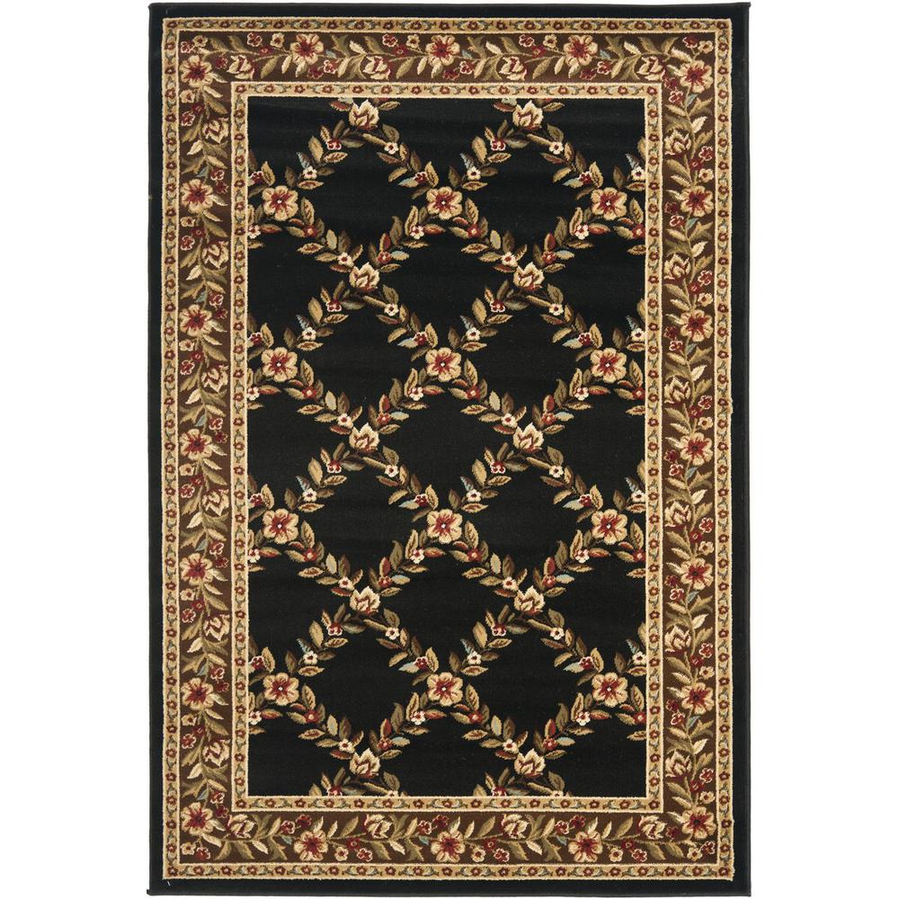 LYNDHURST, BLACK / BROWN, 4' X 6', Area Rug. Picture 1
