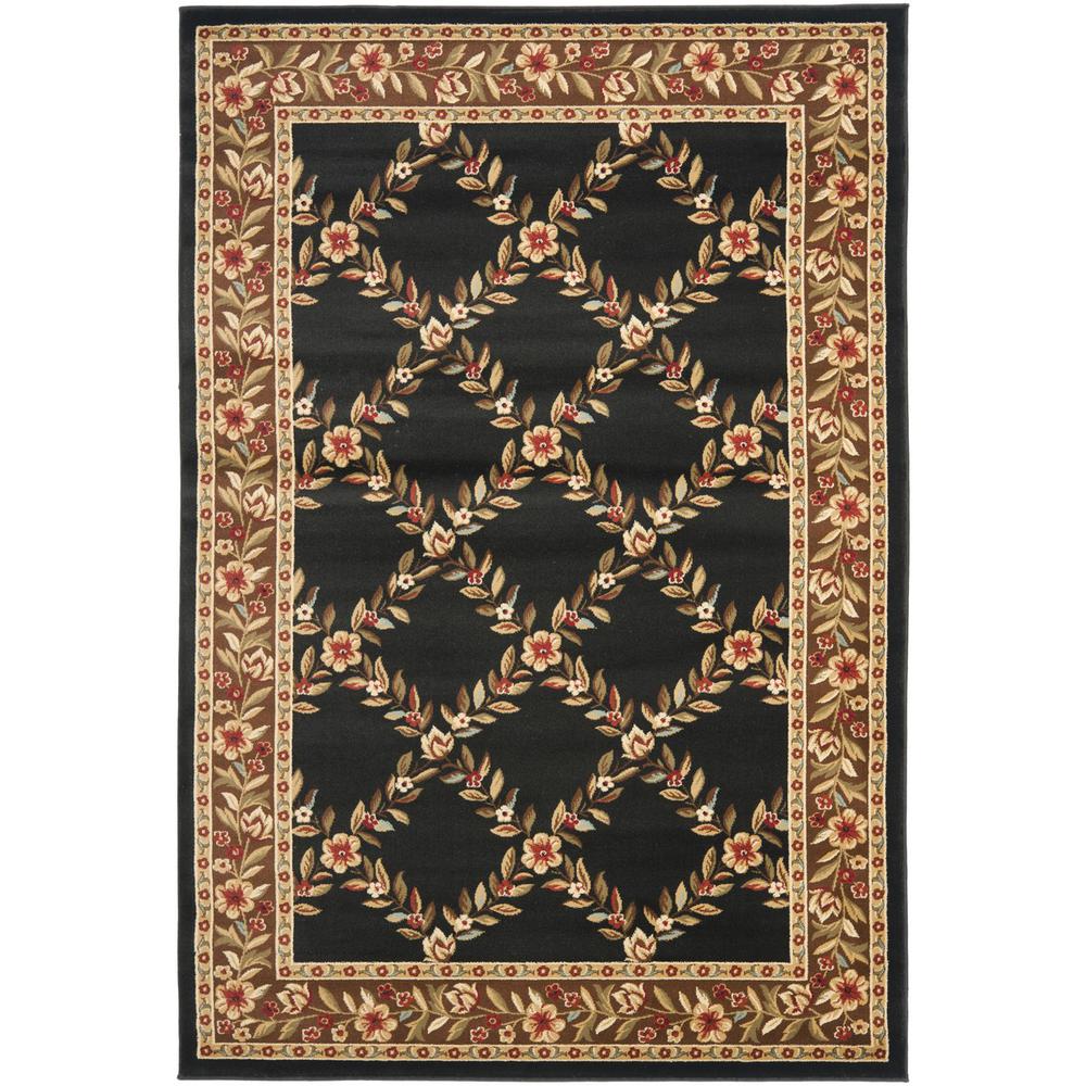 LYNDHURST, BLACK / BROWN, 5'-3" X 7'-6", Area Rug. Picture 1