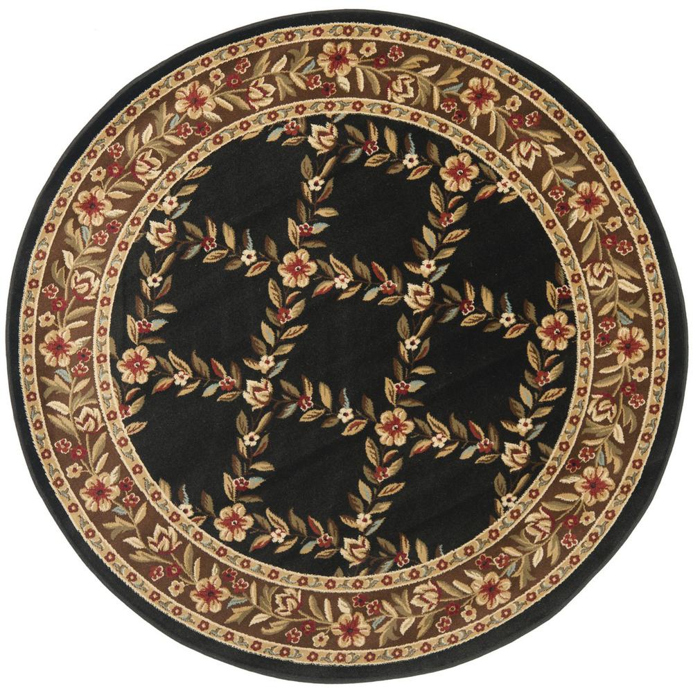 LYNDHURST, BLACK / BROWN, 5'-3" X 5'-3" Round, Area Rug. Picture 1