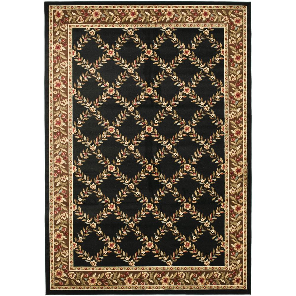 LYNDHURST, BLACK / BROWN, 8' X 11', Area Rug. Picture 1