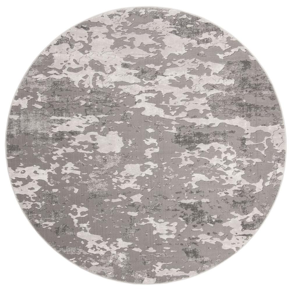 LUREX 100, GREY / LIGHT GREY, 6'-7" X 6'-7" Round, Area Rug. Picture 1