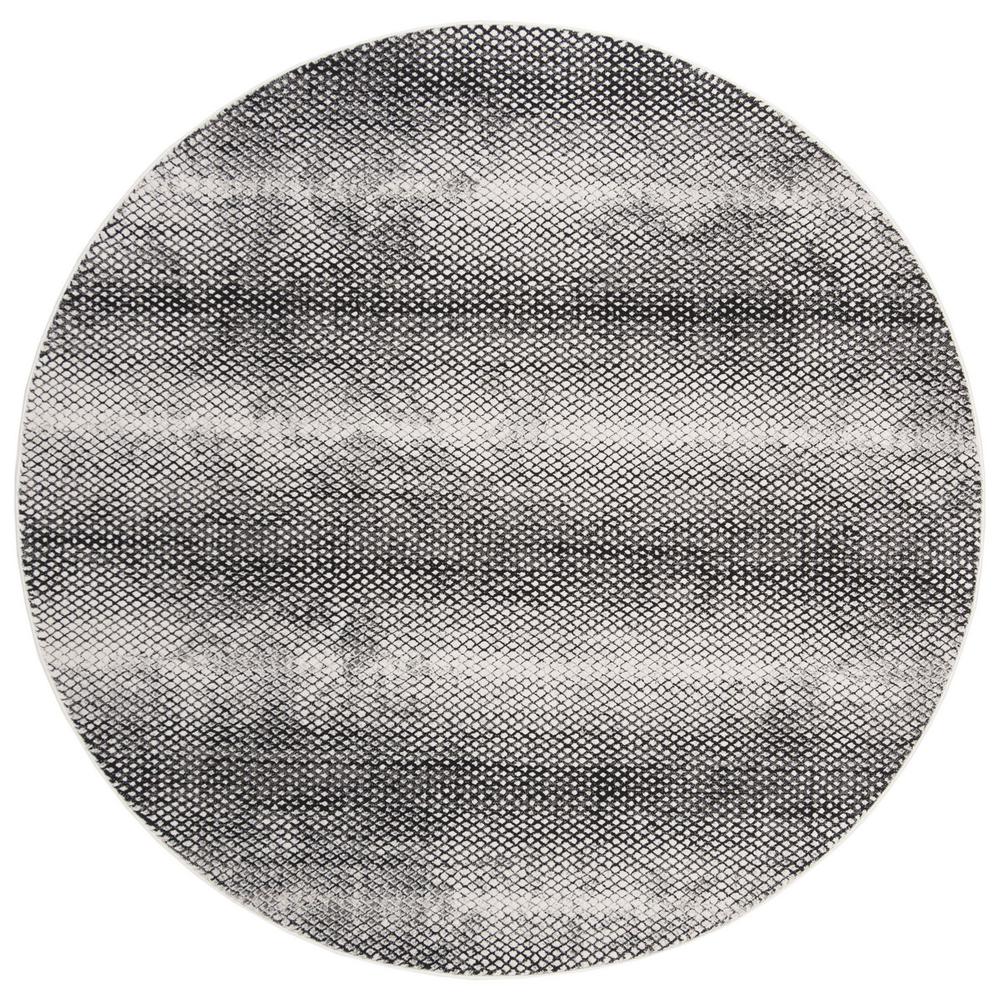 LUREX 100, BLACK / IVORY, 6'-7" X 6'-7" Round, Area Rug. Picture 1